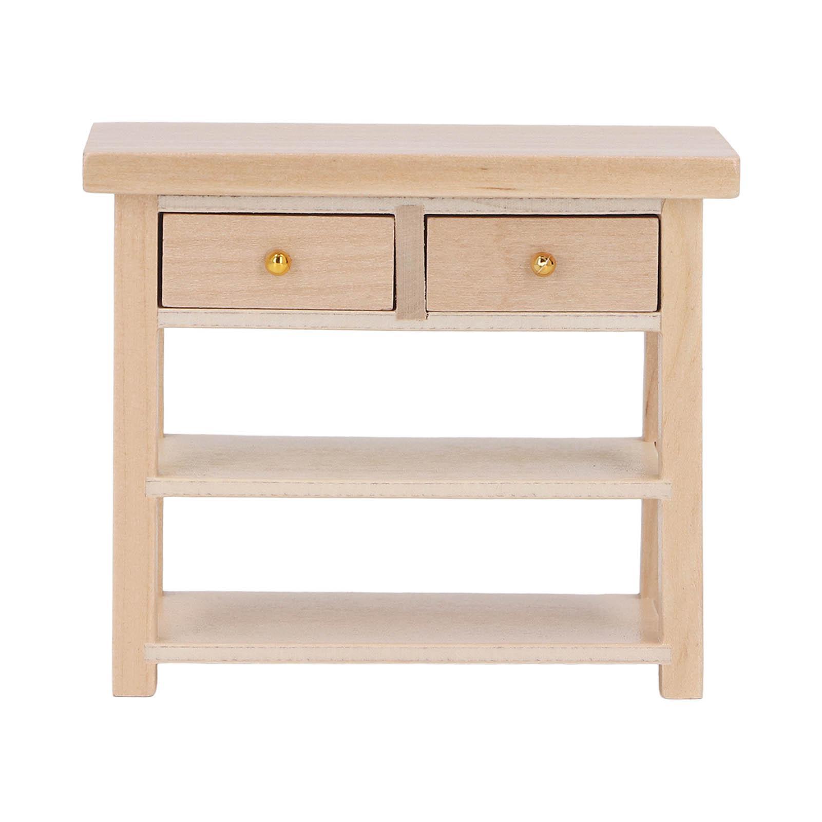 

ature Bathroom Cabinet Birch Wood Vintage Exquisite Simple Multifunctional Furniture for 1Celsius12 Doll House