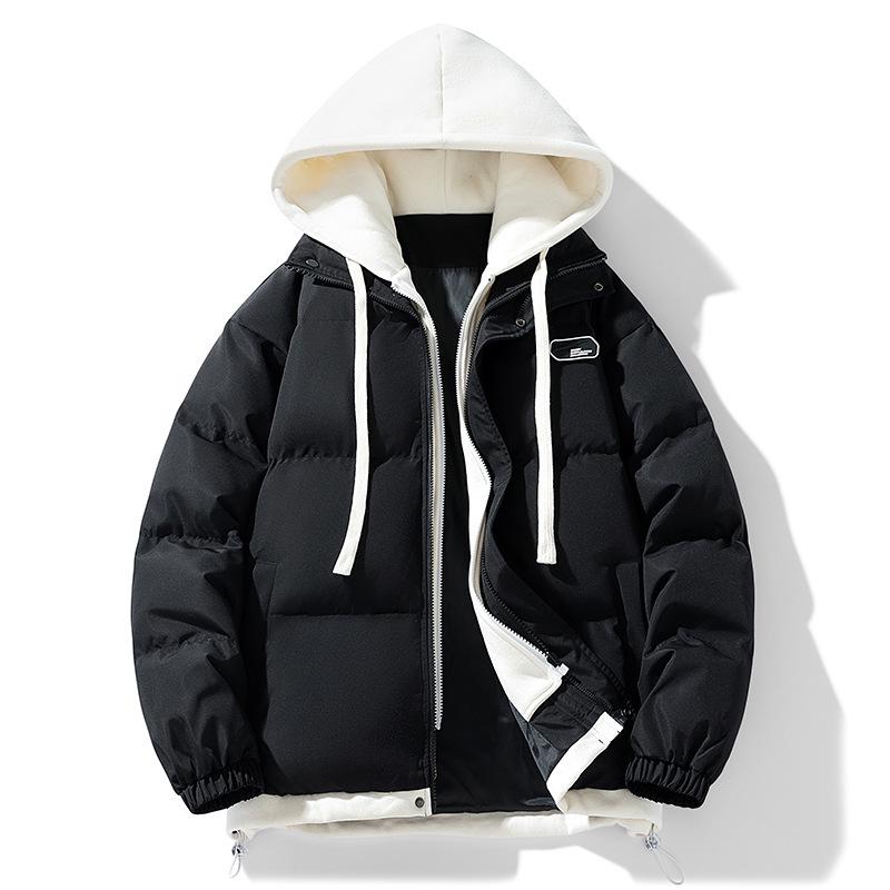 Unisex Trendy Two-Piece Style Winter Cotton Jacket - Loose Fit, Warm, Hooded, Ideal for Couples.