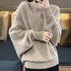 Sweater for Women Autumn Winter Thickened Pullover Warm Hooded Knitted Stretchy Long Sleeve Oversize Jumper Tops