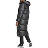Adidas Solid Color Hooded Zipper Mid-Length Long Sleeve Down Jacket Women Outerwear Black IV9770