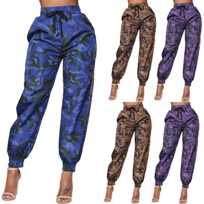 Fashion Women's Camouflage Elastic Waist Three Color  Pants Casual Pants
