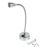 3W 85 265V Modern Silver LED Wall Lamps Flexible Gooseneck Bedroom Bedside Reading Light