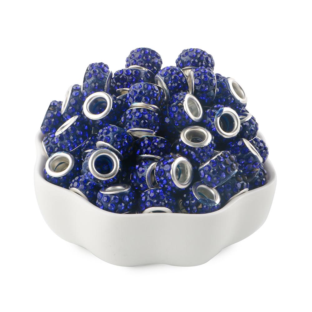 20Pcs 11.5mm Round Rhinestone Crystal Glass Big Hole Beads For Jewelry Making Charms For Bracelet Earrings Jewelry Accessories