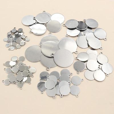 Stainless Steel Polished Tag Charms: 6-25mm Pendant for Necklaces & Bracelets