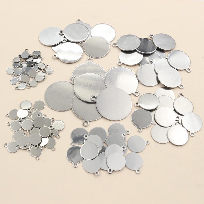 Stainless Steel Polished Tag Charms: 6-25mm Pendant for Necklaces & Bracelets
