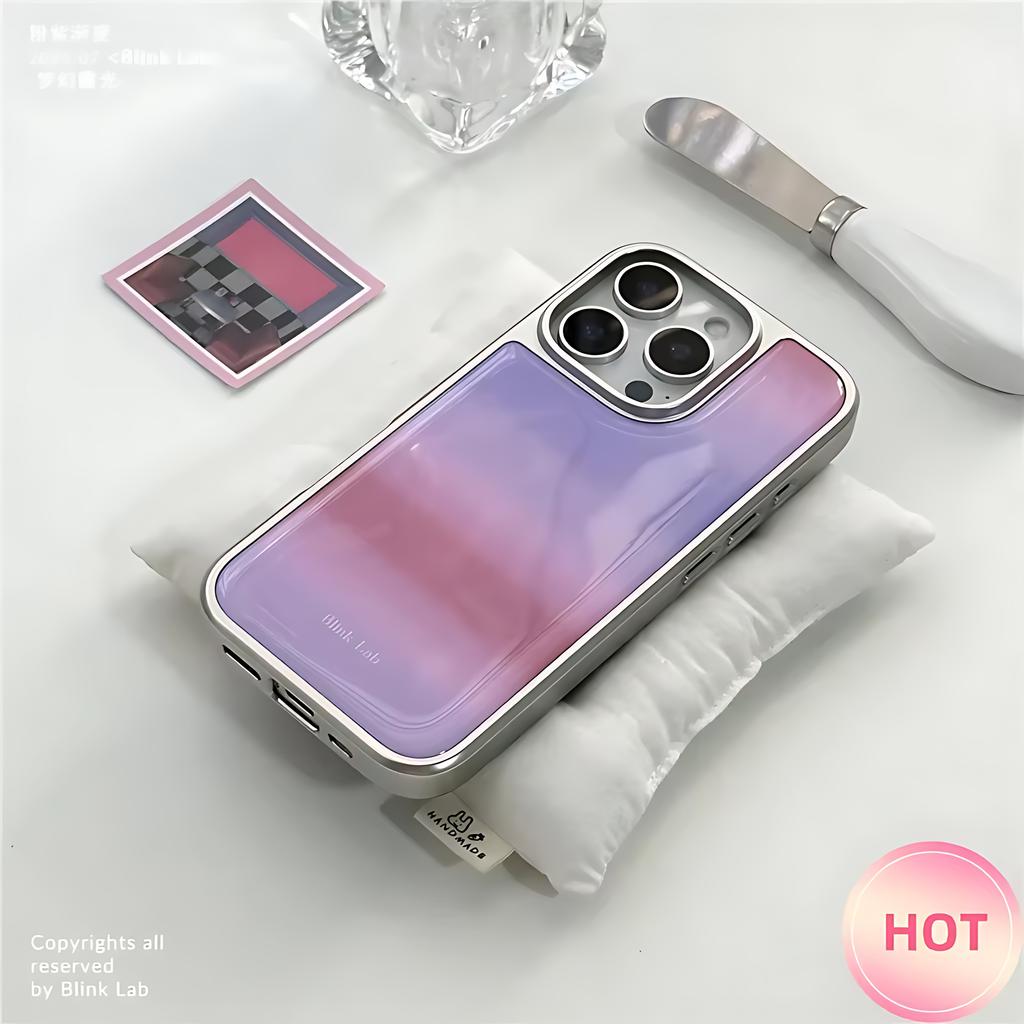 Pink Purple Blending Phone Case for iPhone 17 16e 16 15 14 13 12 11 Air Pro Max X XR XSMAX 8 7 Plus Luxury Clear Soft Back Cover
