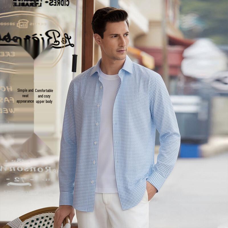 POLOMEISDO Men s Welsh Plaid Long Sleeve Shirt 175/96A