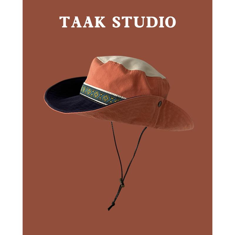 

Подбор цвета альпинистская шляпа для улицы путешествия по Юньнани ковбойская шляпа-ведро детская весенне-летняя солнцезащитная шляпа M（56-58cm） оранжевый