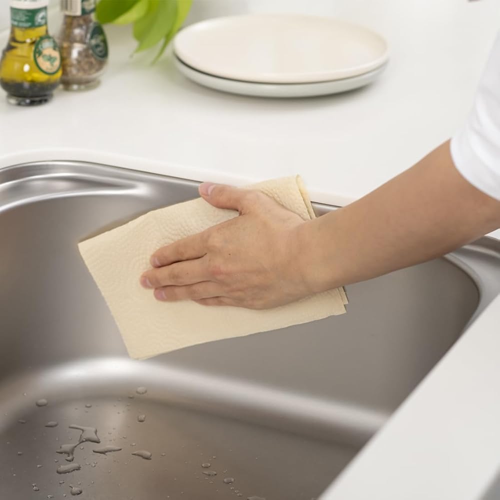 Japanese Product Eliere Kitchen Towels Ultra Absorbent Unbleached 100 Cuts Rolls