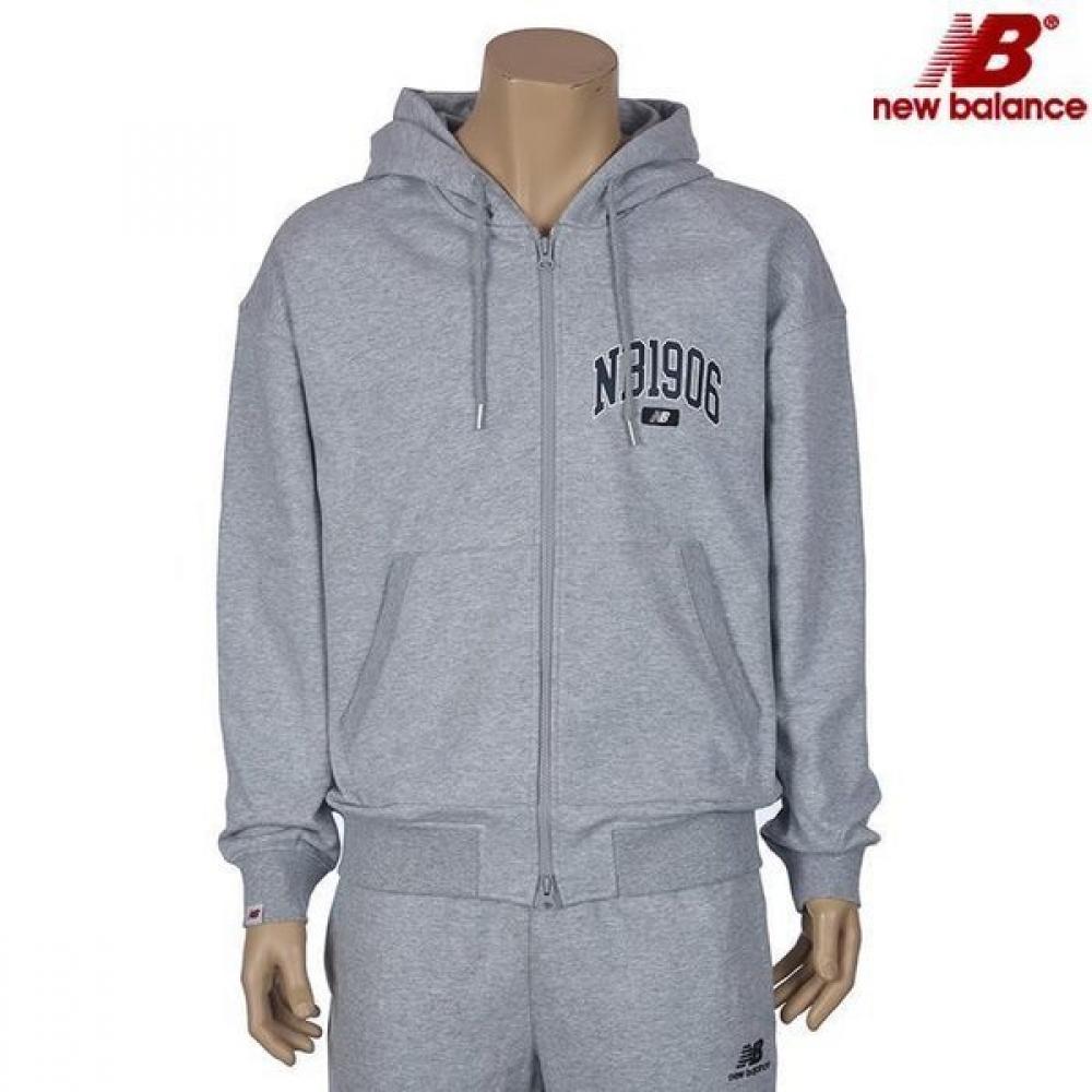 

New Balance Uni Graphic Hooded Zip Up Nbmdec3123 Ac melange gray/90