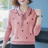 Spring and Autumn Middle-aged Mothers Wear Tops, Pullover Lapels, Western-style Sweaters, Knitwear, All-match Bottoming Shirts