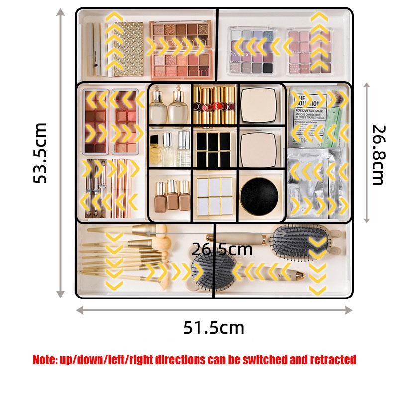 Versatile Adjustable Plastic Organizer Set - Lightweight Large Capacity For Desk Drawer Coffee Bar Kitchen Office 1939₽