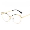 Senior Cat Eye Metal Glasses Women Men Rhinestone Metal Frame Computer Eye Protection Anti Blue Light Eyeglasses