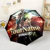 Cristiano Ronaldo Personalized Text Umbrella Compact Travel Automatic Umbrella Compact 8-Rib Lightweight Lightweight Travel Essential Fashionable