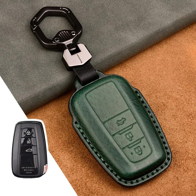 Echtes Leder Auto Fernbedienung Schlüsselanhänger Hülle Für Toyota Camry Prius Corolla C-HR CHR RAV4 Avalon Land Cruiser Prado