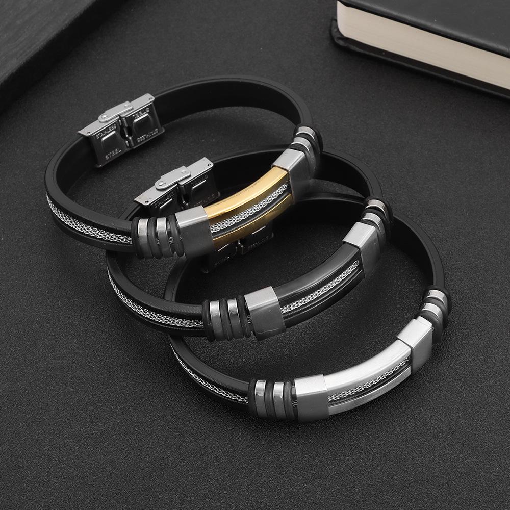 Trendy Men's Titanium Steel Cross Bracelet - Simple Design Jewelry