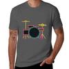 Neon Drum Kit Tshirt Festive Simple Tshirt