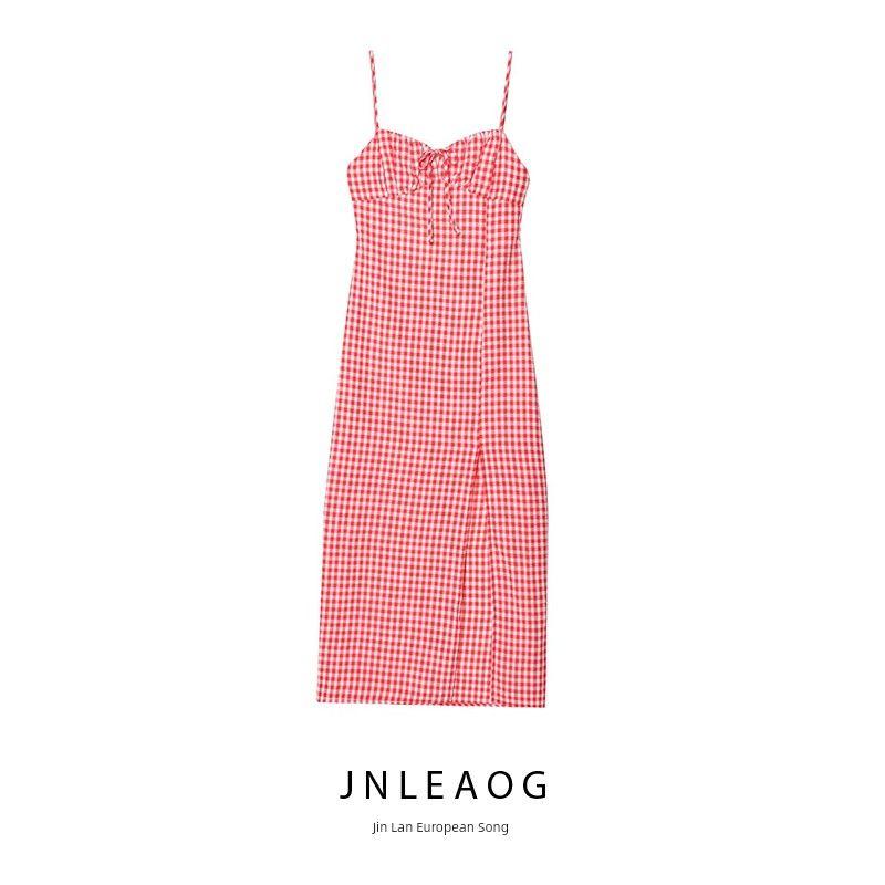 Jnleaog Autumn New Women's Clothing Fashion Style Stylish Fashion Grid Midi Skirt Dress 3564100061