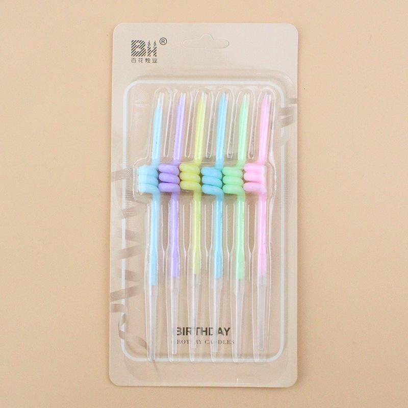 

New Rainbow Candle Children s Birthday Candle Spiral Candle Like Candle Cake Decoration Candle B15 candles are shot in multiples of 40