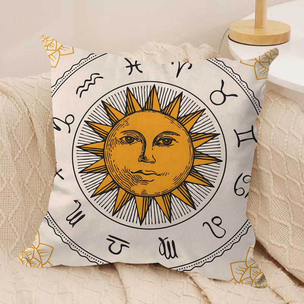 Tarot Sun and Moon Cushion Cover Soft Plush DoubleSided Printed Sofa Pillow Cushion Cover Cozy AllSeason Durable Decor Gift