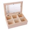 6 Fächer Teebox aus Holz Staubdicht Schreibtisch-Organizer Robuste Schmuck-Präsentationsbox Heimschrank