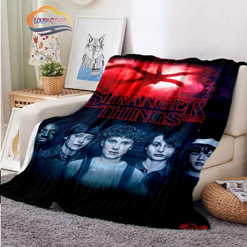 Horror Series Stranger Things Series Flannel Blanket Bedroom Sofa Bed Four Seasons Soft Blanket Travel Light Comfortable Blanket
