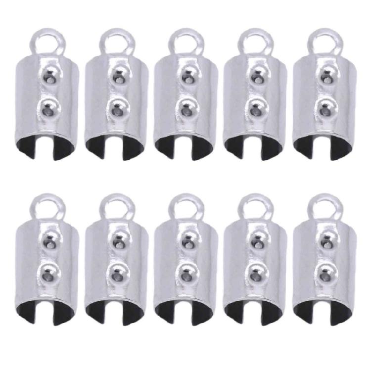 Stainless Steel Rope Clamp Jewelry Tool Leather Cord Crimp Beads Ends Caps Fastener Bracelet Bracelet Connectors