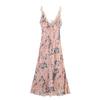 Summer Ethnic Floral Ruffle Spaghetti Strap Dress