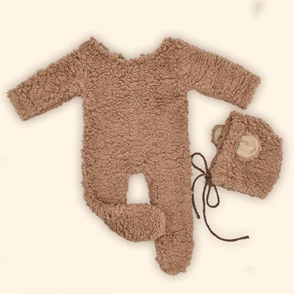 Bear Design Newborn Photoshoot Outfit Newborn Bear Bonnet and Pajama Set  Newborn Photoshoot