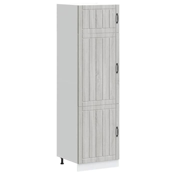 VidaXL Kitchen Cabinet Lucca Sonoma Grey Engineered Wood, Tall Kitchen Cabinet, Freestanding Kitchen Cabinet, 853873