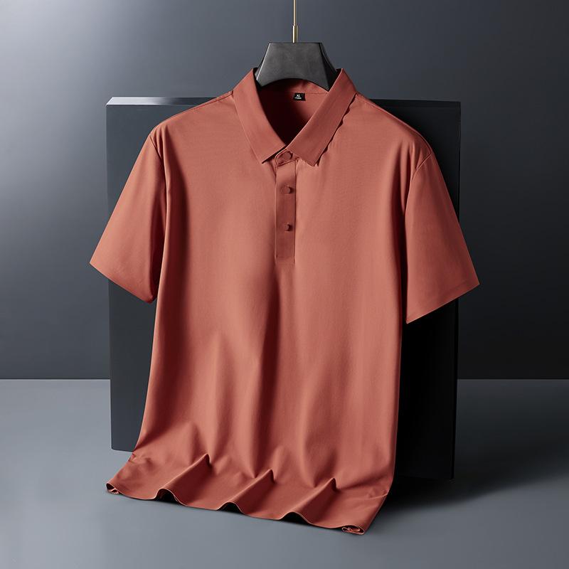 Men's Striped Polo Shirt Short Sleeve Casual Breathable Business Top