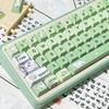 132/140Keys Cat Bamboo Theme Keycaps Cute Cartoon Green Cherry Highly Pbt Thermal Sublimation Green Cute Cat Hi75 Vgn Keycaps