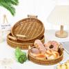 1Pc Plastic Tray Sundry Organizer Tray With Wooden Handle Desktop Decoration Storage Tray Jewelry Placement
