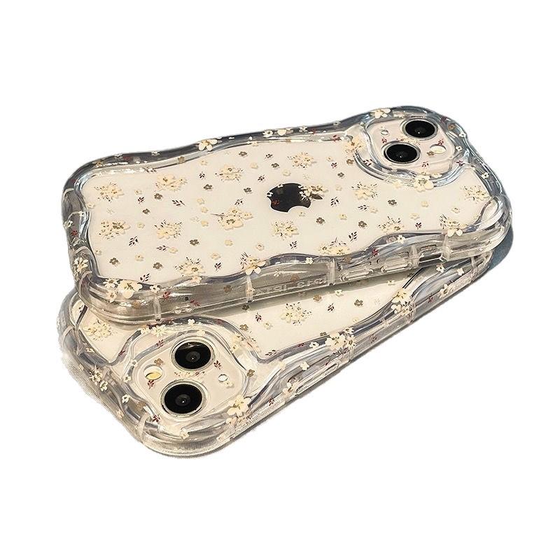 Korean Style Ins White Small Floral Suitable for IPhone 16 Promax Apple 16 Mobile Phone Case 13 New Model