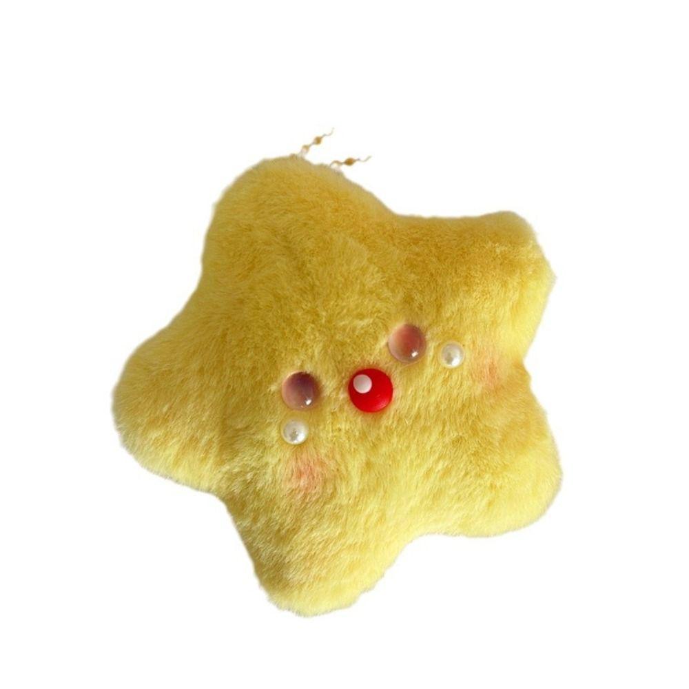 Plush Stuffed Squeeze Plush Keychain Soft Chirping Star Pendant Siamese Cat Keyring Bag Hanging