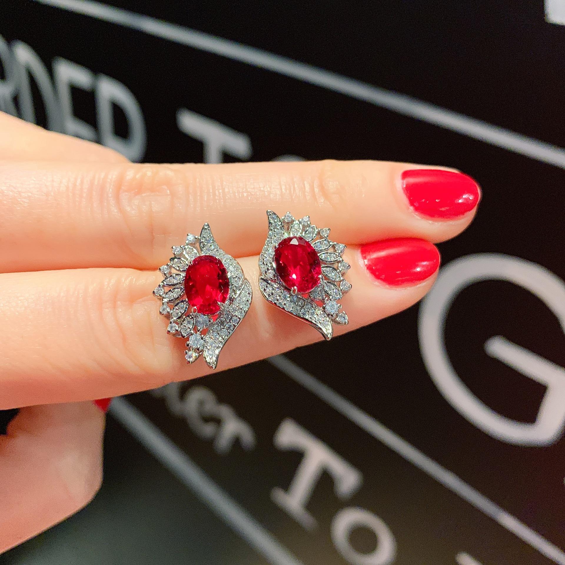 

Color jewelry celebrity stud earrings women s micro-inlaid imitation jewelry