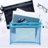 File Bag Storage Holder with Lanyard Zipper Closure Large Capacity Portable Transparent Document Storage Bag Office Supplies