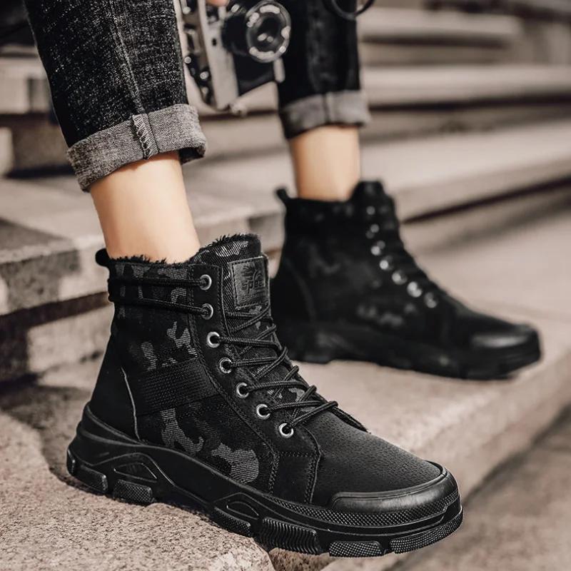Male Shoes Non Slip Lace Up Casual Men's Snow Boots Sale Fashion In Promotion Classic Offers Y2k Size 45 Low Price High Quality