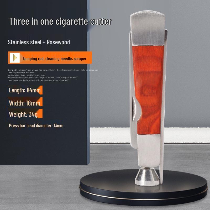 Stainless Steel Rosewood Pipe Knife & Tamper Tool