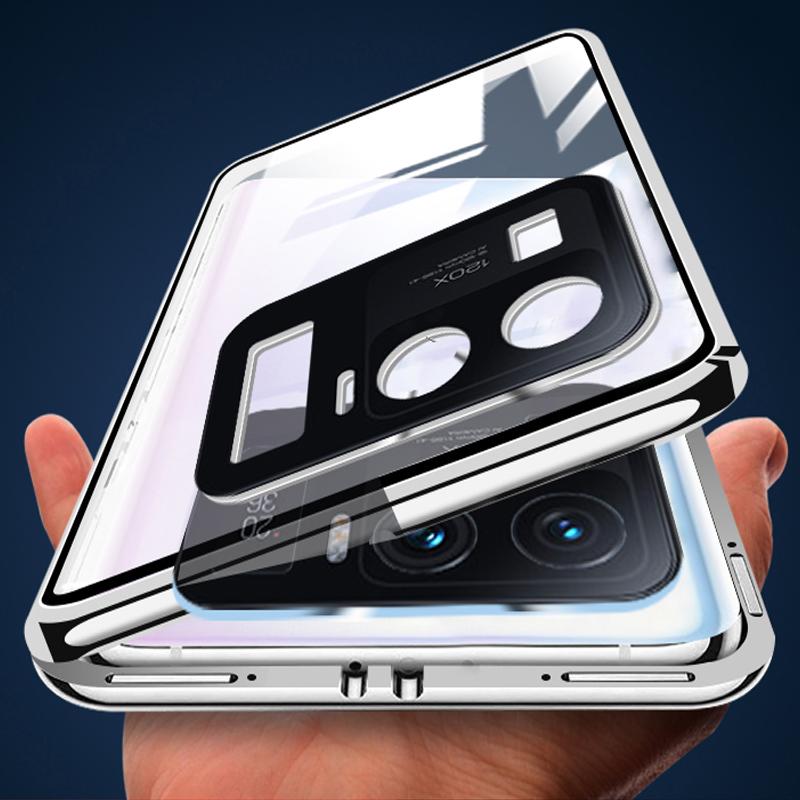 360 Tempered Glass Magnetic Metal Full Case For Xiaomi Mi 14 12 12x 13 15 Pro Ultra 13Lite Redmi Note 12 13 14 Pro Plus 5G Case