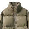 Winter Warm Women Cotton Coat Stand Collar Thickened Lightweight Long Sleeve Solid Color Outwear with Pockets