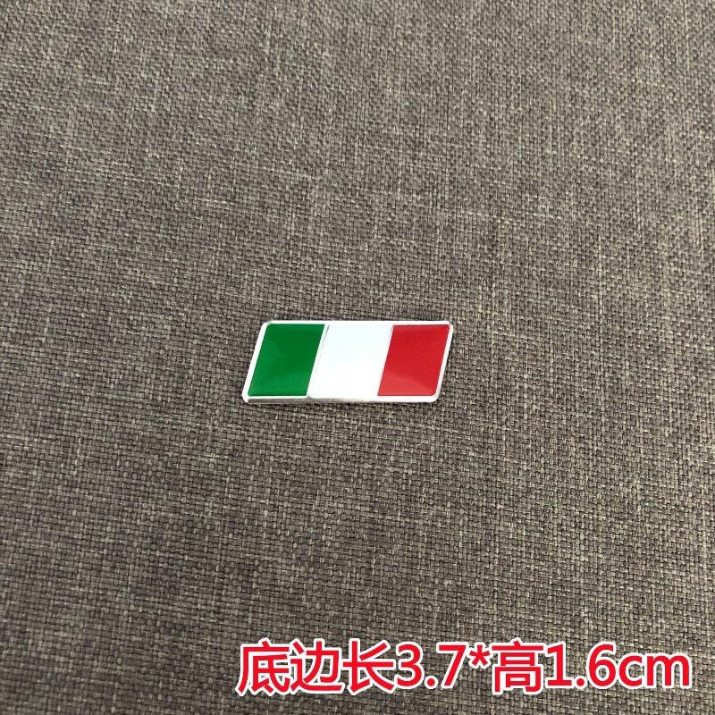 Car Steering Wheel Flag Stickers - Germany, France, Italy, Russia, Uk - Aluminum Emblem Body Decoration