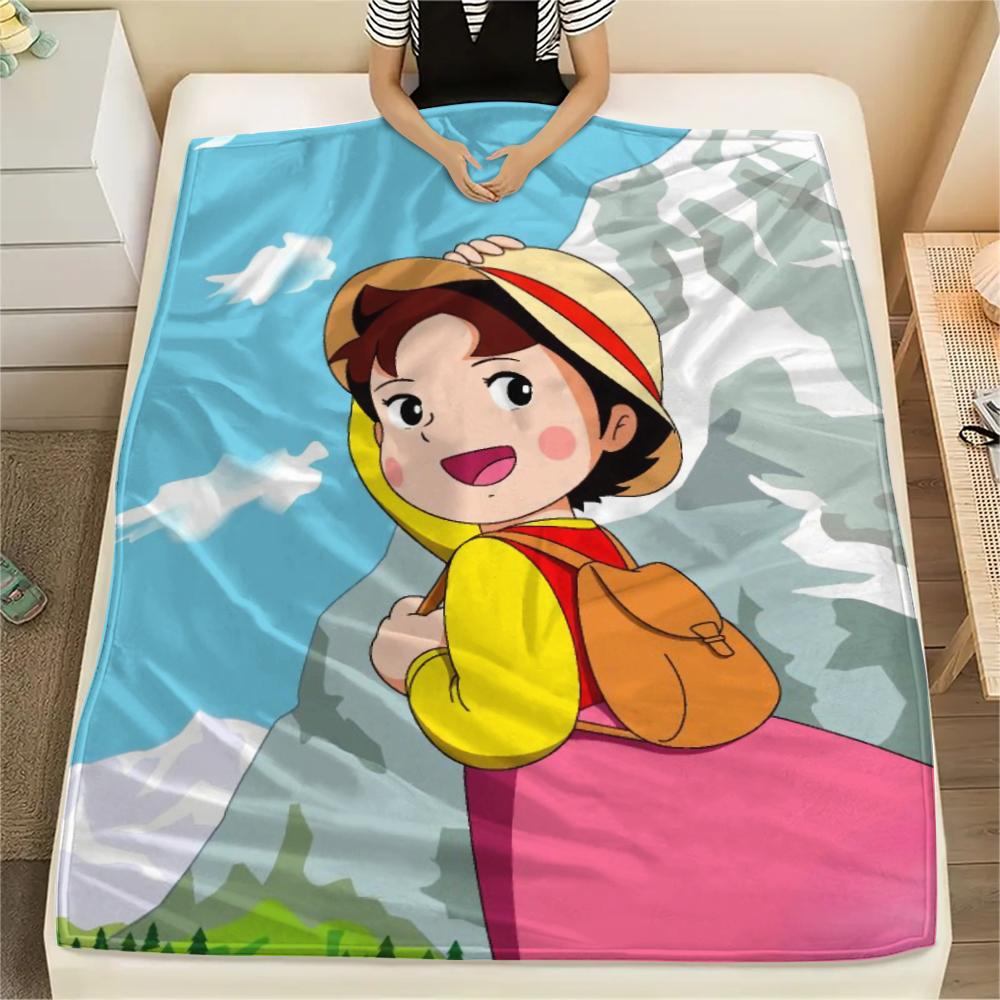 1 Stück Heidi Alpen Cartoon-Druck Flanelldecke, Hohe Qualität für alle Jahreszeiten, Heimdekoration, Wärme und Komfort, Perfekt für Weihnachtsgeschenke