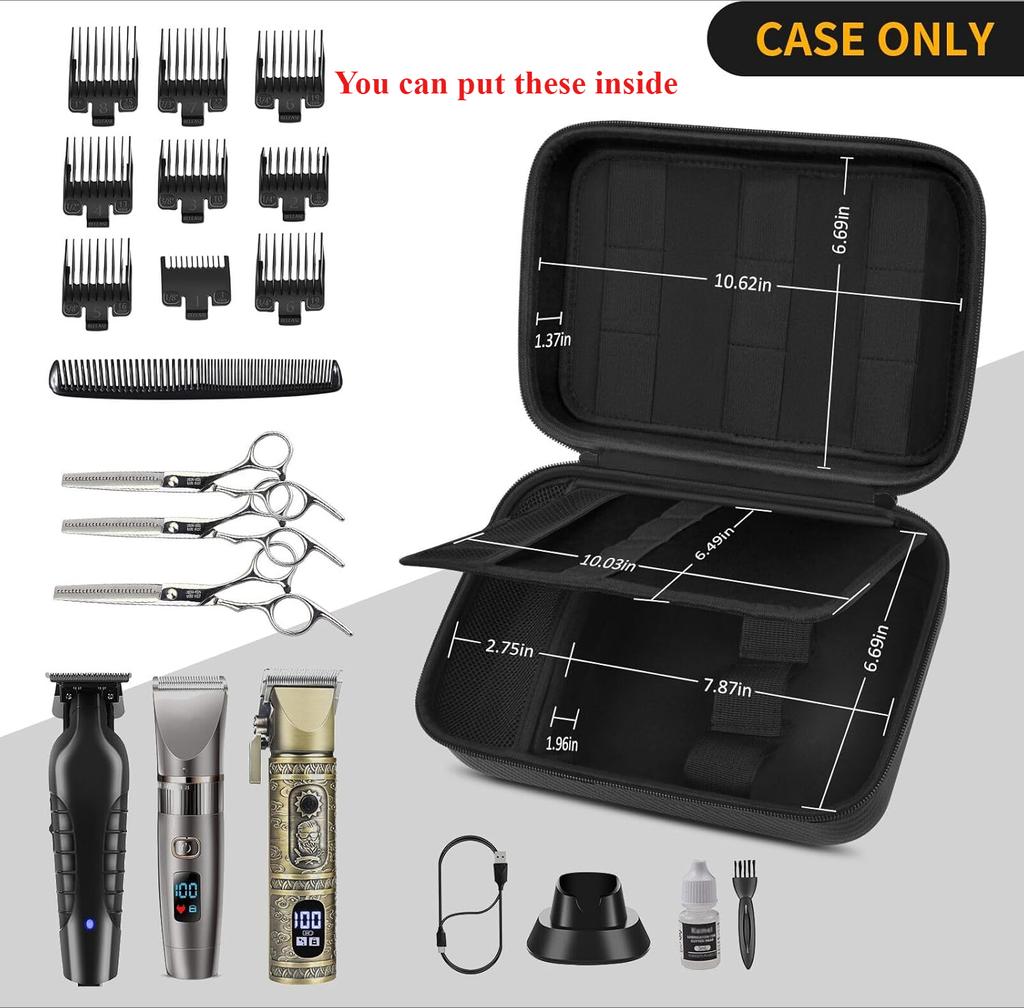 (Bag Only) Barber Accessories Bag for Clippers and Supplies, Mens Hair Trimmers Box, Portable Clipper Storage Holder Organizer