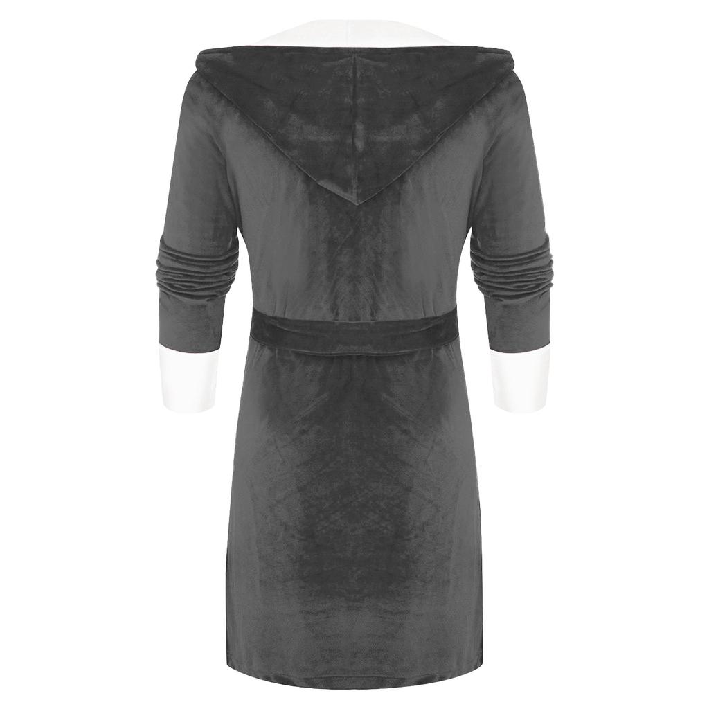 Fashion Women Winter Plush Lengthened Shawl Bathrobe Cardigan Home Clothes Long Sleeved Robe Coat Pajamas