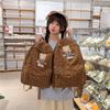 Cute Corduroy Backpack for Women School Bag Lightweight Daily Use Bookbag