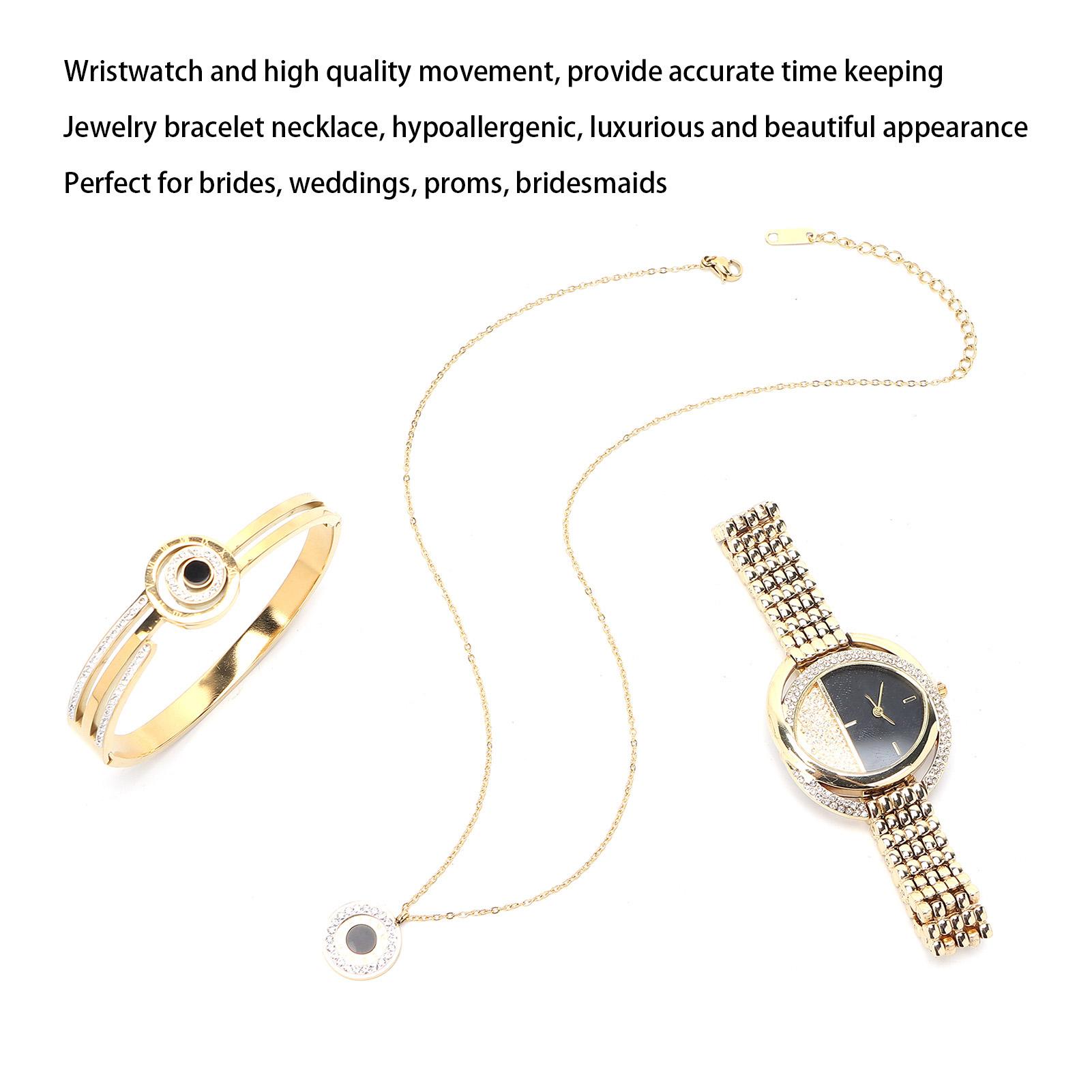 

Business Women Watch Bracelet Necklace Set Anniversary Birthday Gift Jewelry Set