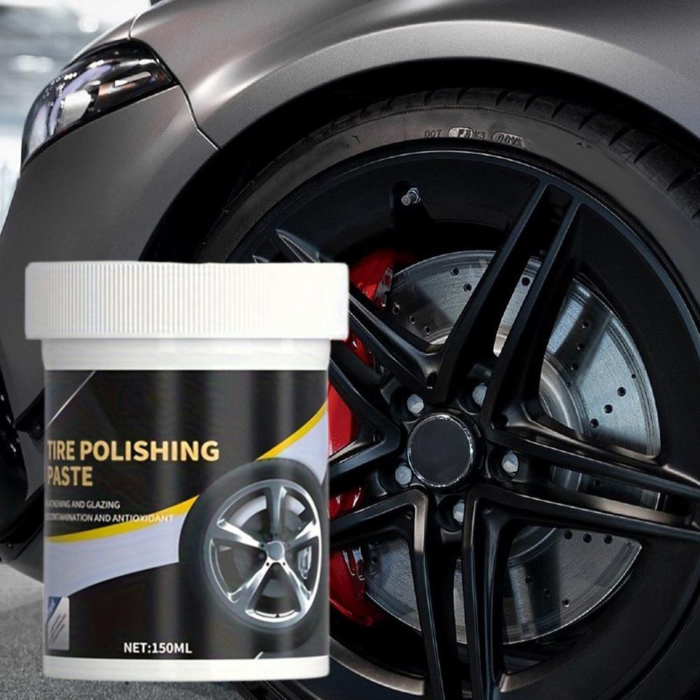 Car Tire Shine Black Shine 150ml Tyre Polishing Paste Cleaning And Blackening With Sponge Applicator For Truck Motorcycle RV