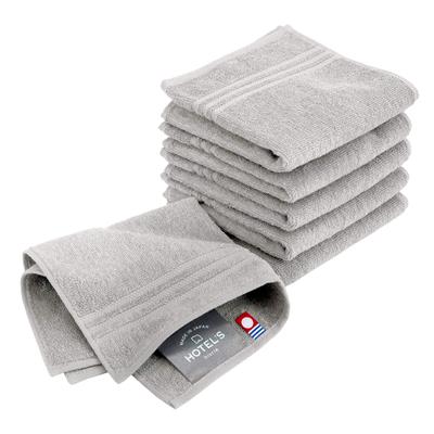 Imabari Towel Handkerchief Towel Handkerchief Set of 6 Silver Gray 25 X 25cm Cotton Highly Absorbent Durable Plain Made In Japan HOTEL'S Approx. 100%