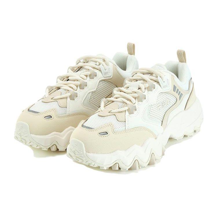 Fila Oakmont 3 Fabric Synthetic Leather Tpu Comfortable Versatile Low-Top Casual Shoes Women Sneaker Beige F12W332105FWA